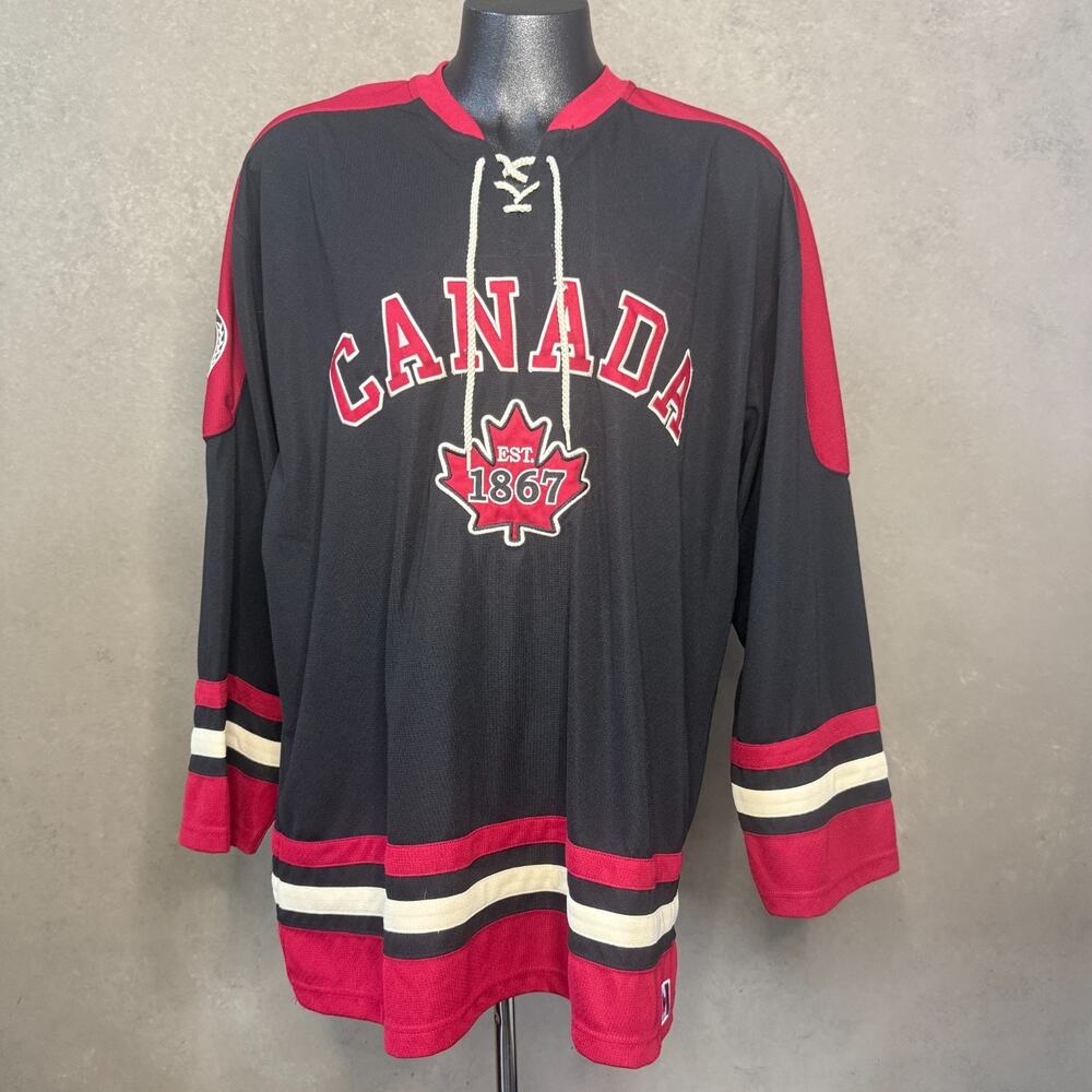 Teepee Sports Team Canada Hockey Jersey Mens XL Lace Up Maple Leaf